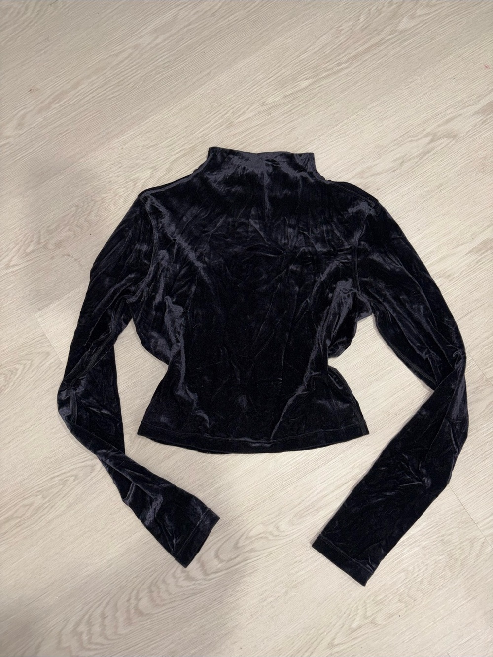 Lululemon Black Velvet Long-Sleeve turtle Neck Top